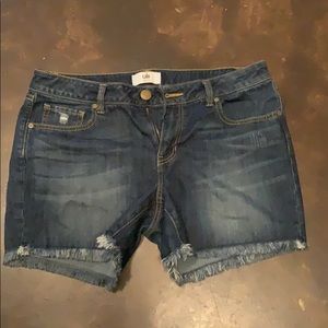 Cabi distressed jean shorts